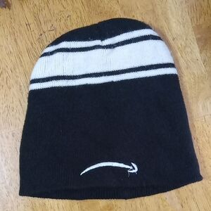 Amazon Black and White Striped Beanie